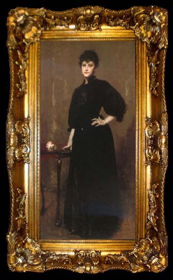 framed  William Merritt Chase The woman wear the black, ta009-2